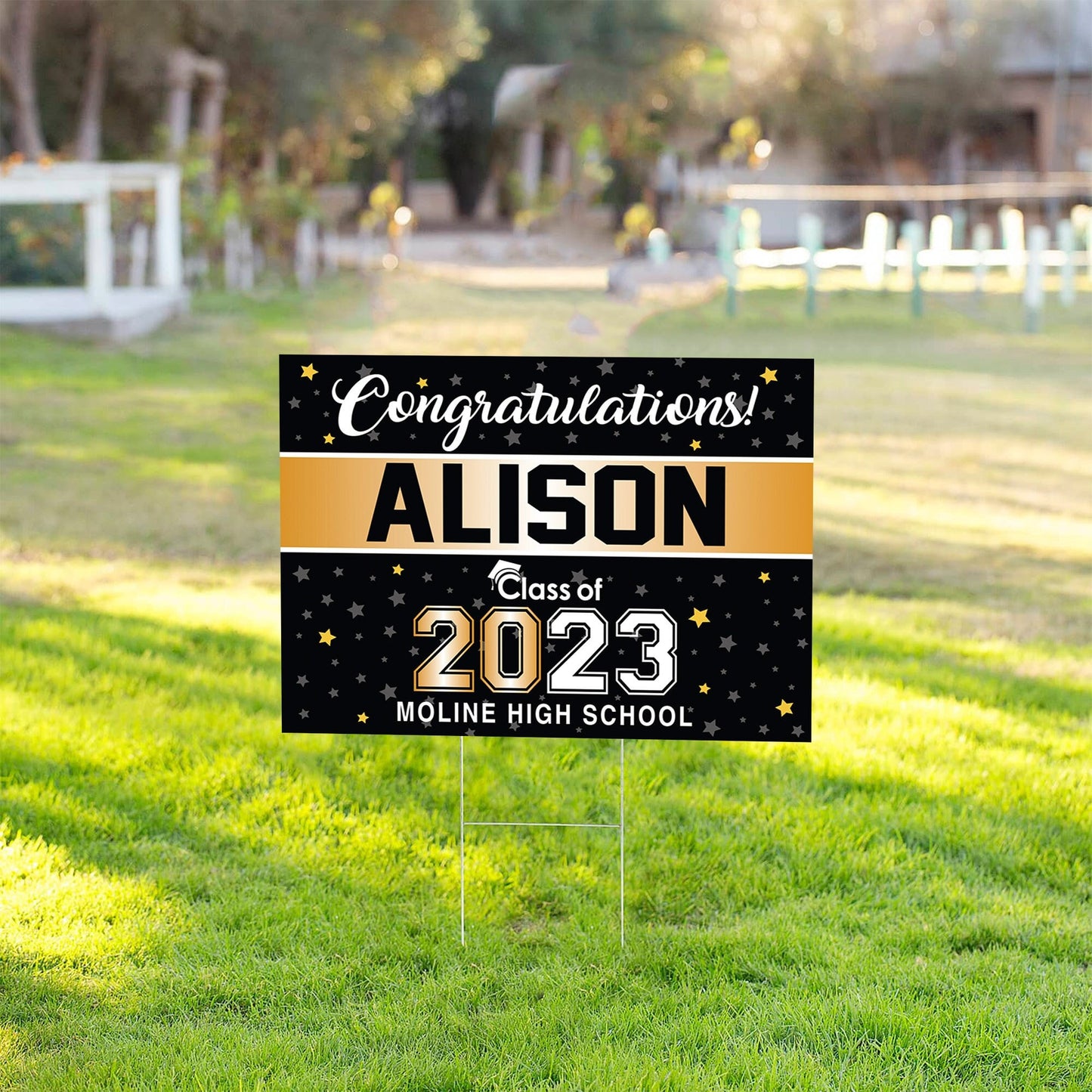 Graduation Senior 18"x24" double sided Sign 2024 with H-Stake - Graduate Yard Sign - Graduation - 2024 Graduate Banner - High School Grad
