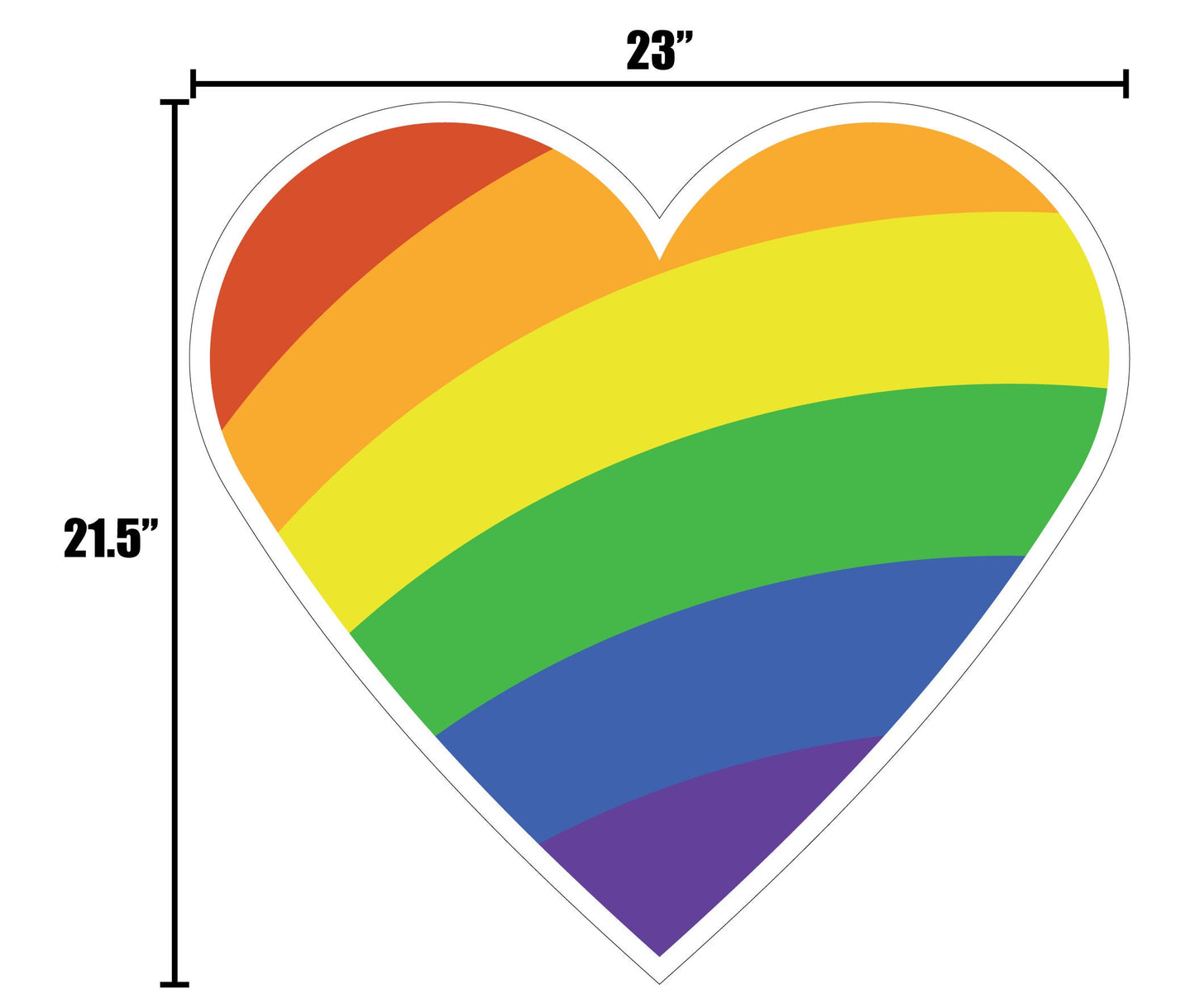 Pride Heart Yard Sign Single Sided Cut to Shape