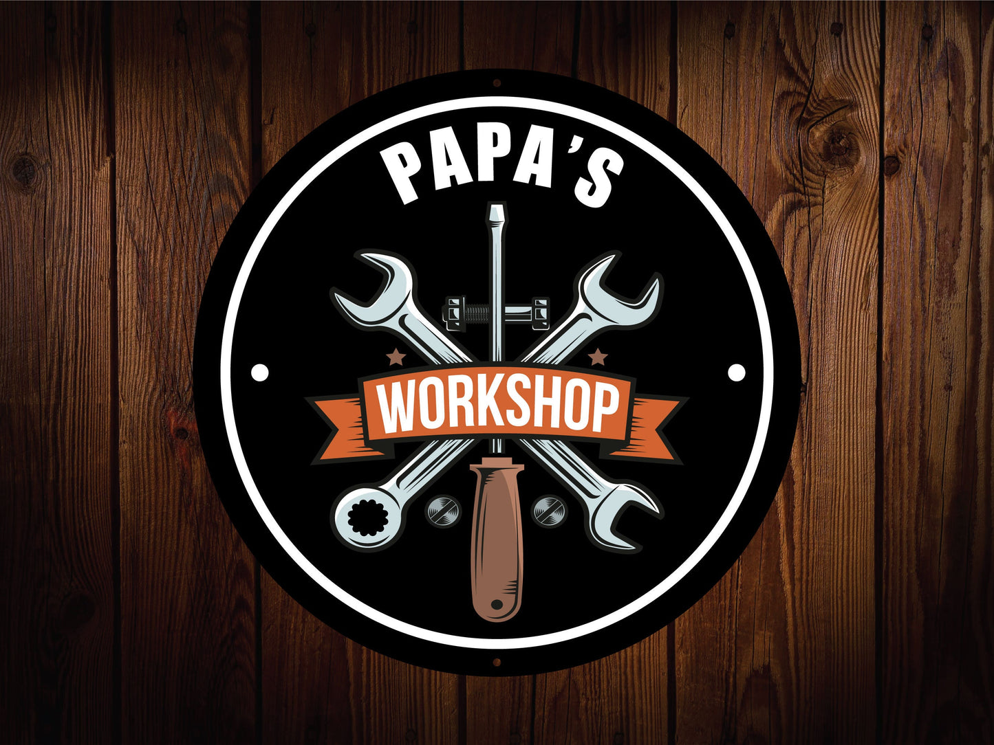 Custom Father's Day Metal Plaque, Dad's Workshop Sign, Unique Gift for Dad, Grandpa, Papa, Papaw - Personalized Touch for Him