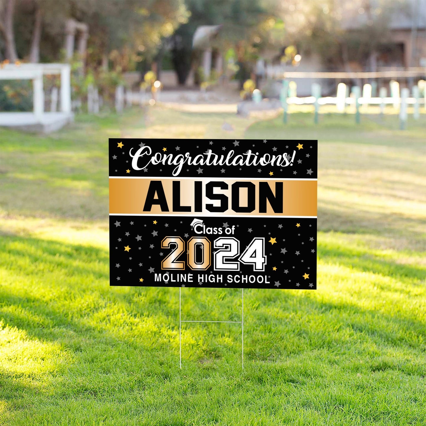Graduation Senior 18"x24" double sided Sign 2025 with H-Stake - Graduate Yard Sign - Graduation - 2025 Graduate Banner - High School Grad