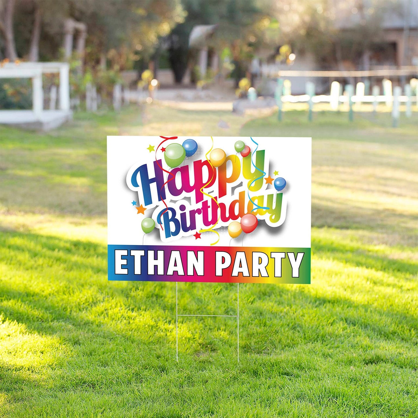 Happy Birthday Yard Signs, Directional Arrows Outdoor, Happy Birthday Lawn Ornaments, Kids Birthday Signs, with Stakes 24"x18"H