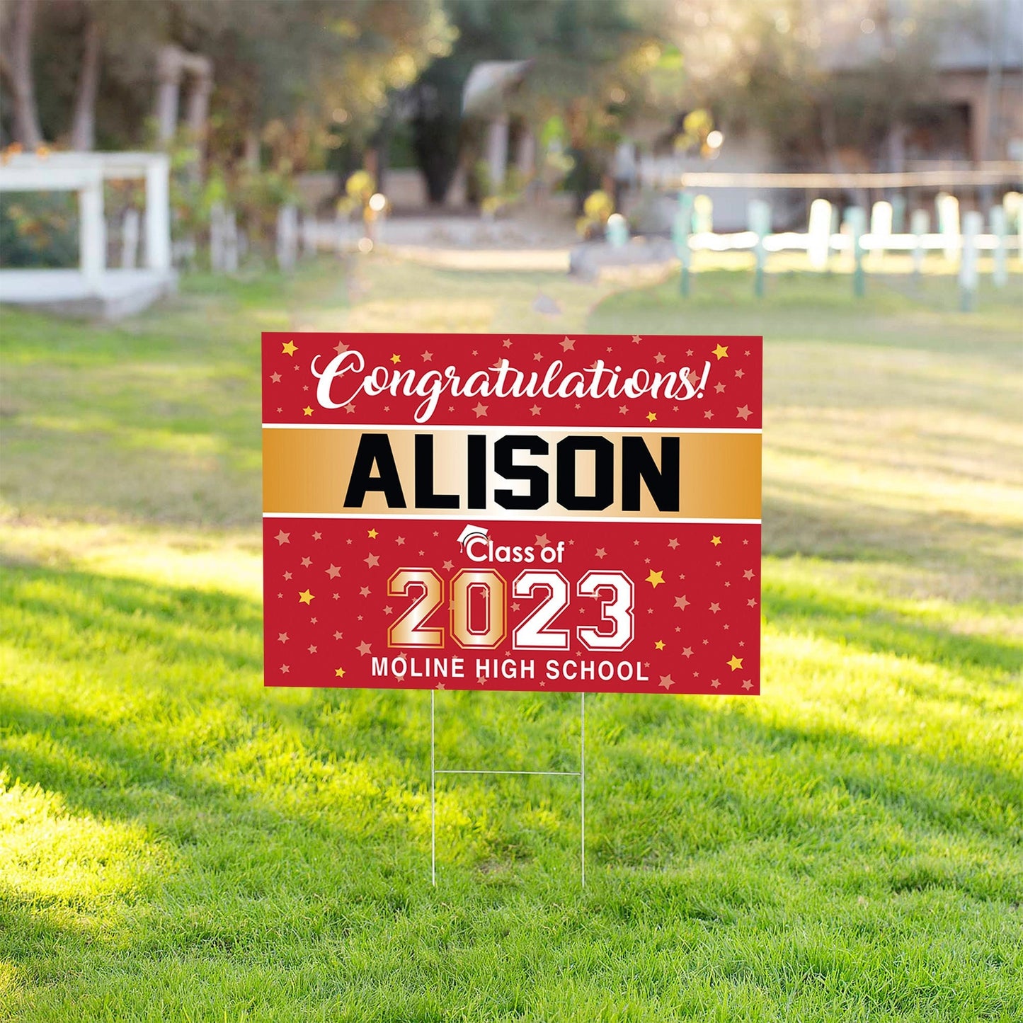 Graduation Senior 18"x24" double sided Sign 2024 with H-Stake - Graduate Yard Sign - Graduation - 2024 Graduate Banner - High School Grad