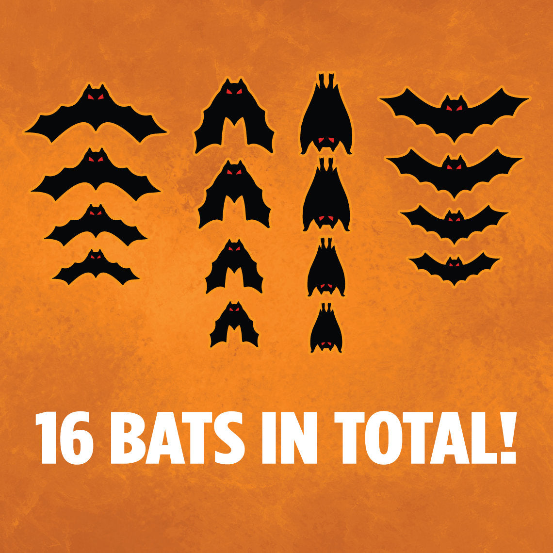 Big Magnetic Bats 16pc Halloween Premium Magnet Set Weatherproof