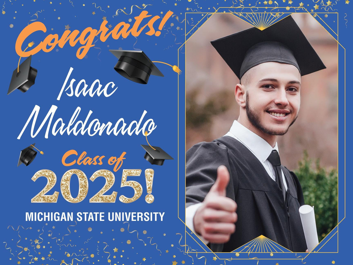 College Graduation Sign, Class of 2025, with H-Stake - Graduate Yard Sign - Graduation - High School Grad