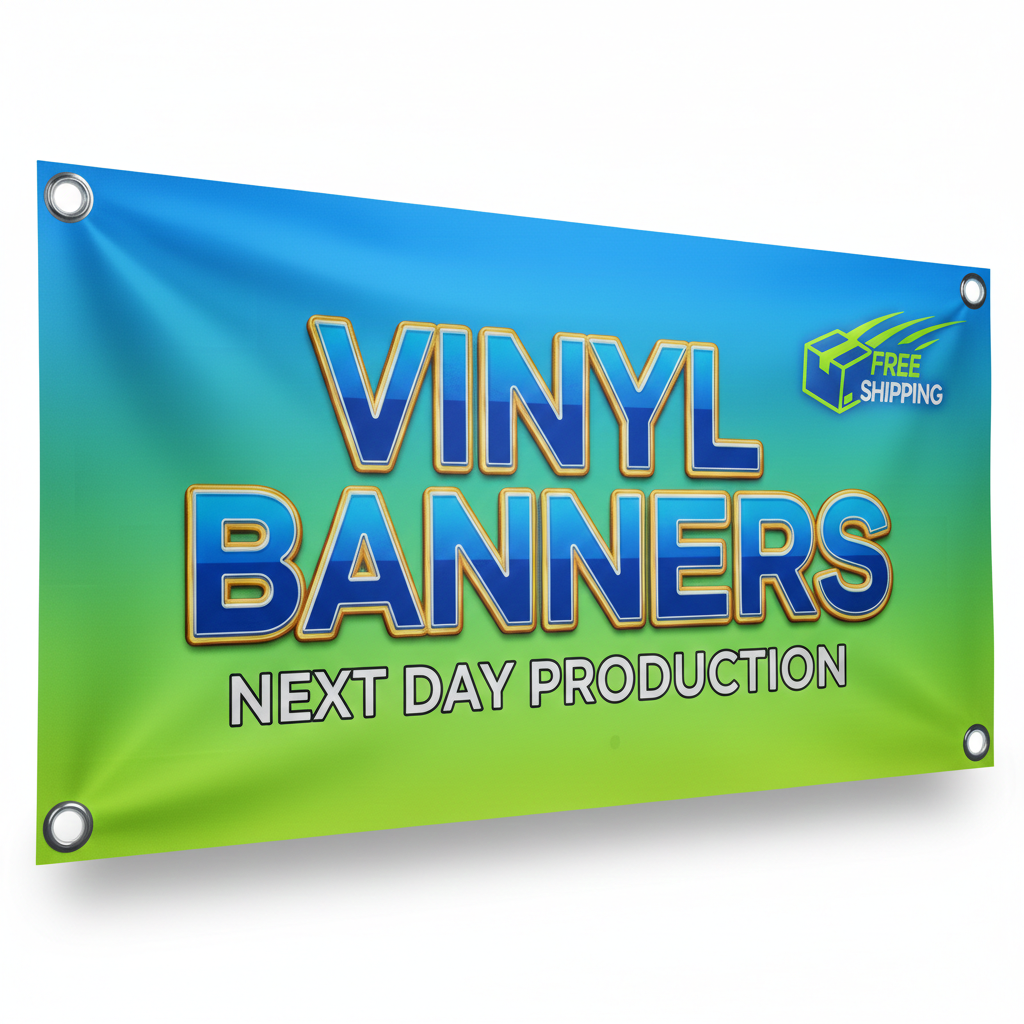 Custom Waterproof Vinyl Banner with Grommets and Hemmed Edges