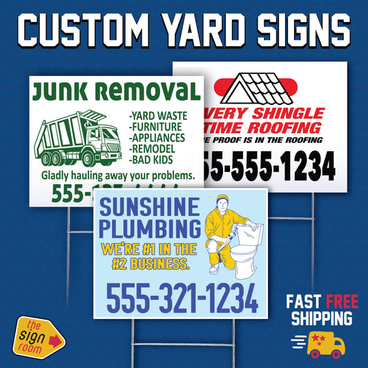 Need Yard Signs? Check out the best priced full color yard signs with Stakes