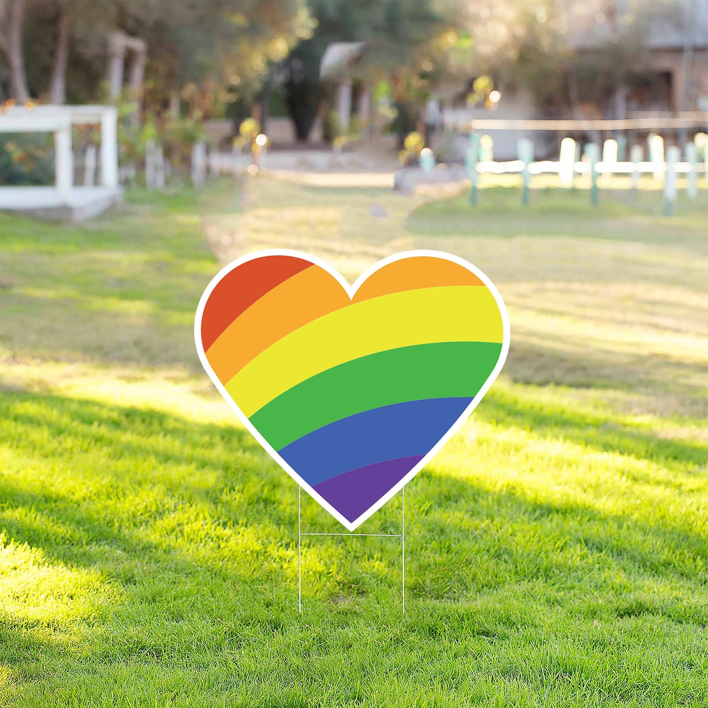 Pride Heart YARD SIGN cut to shape-Single Sided