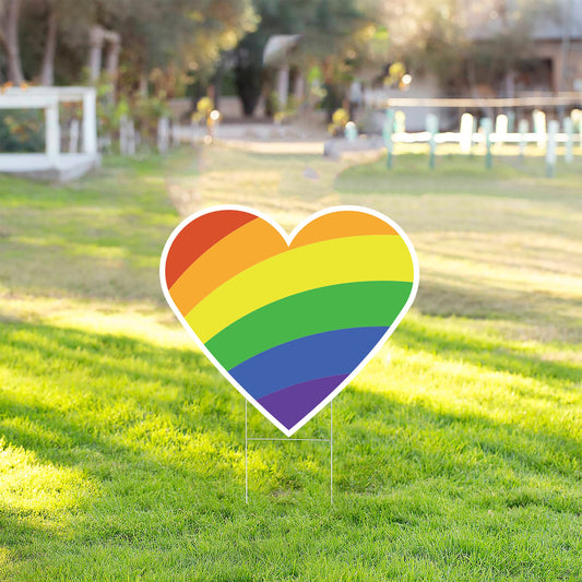 Pride Heart YARD SIGN cut to shape-Single Sided
