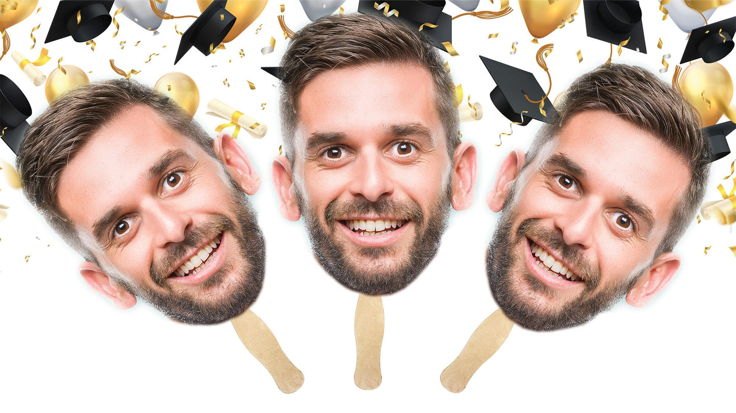 Custom Graduation Face Fans | Personalized Face Cutouts for Graduation Parties
