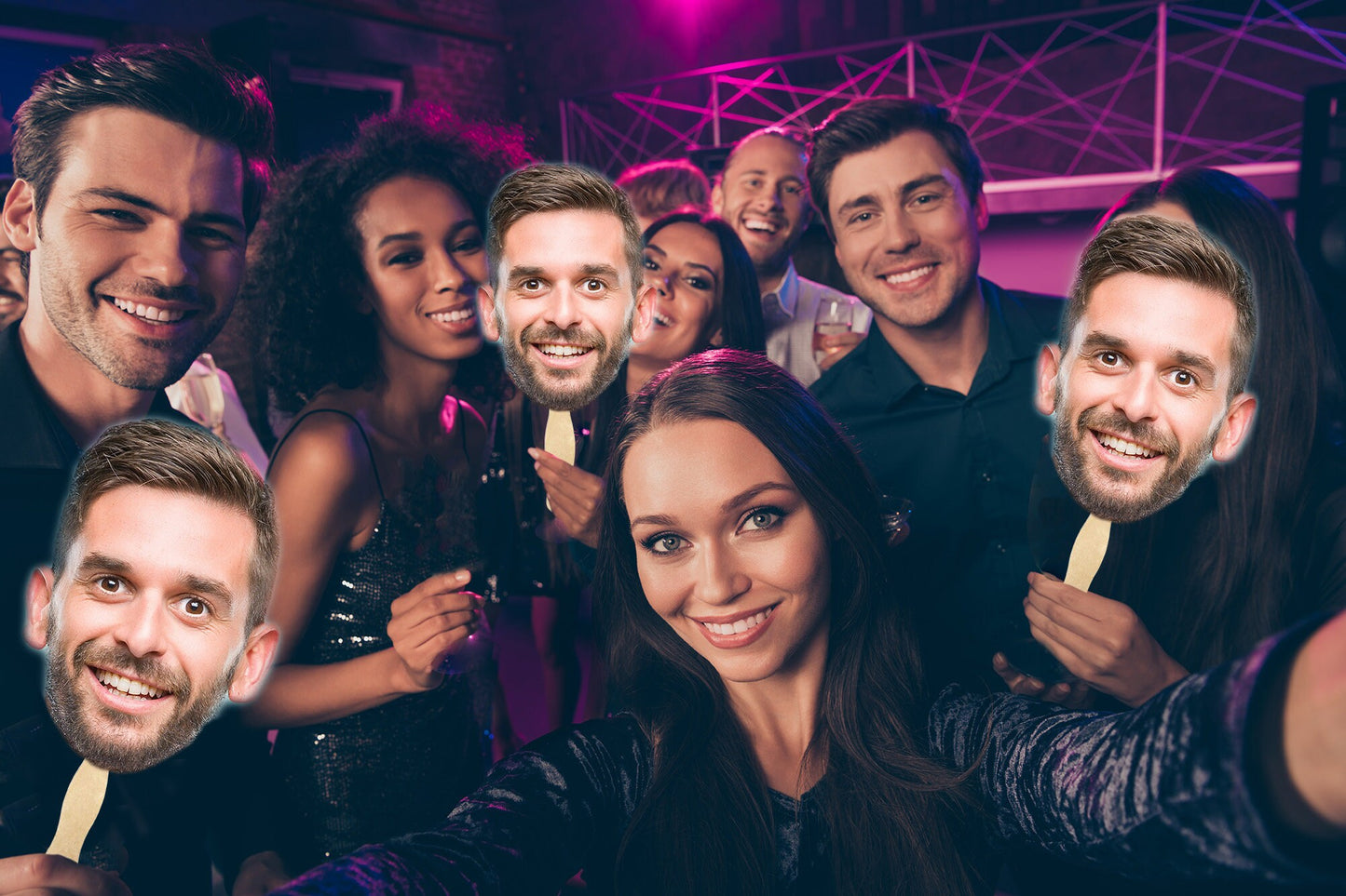 Graduation Face Fans, Wedding Faces, Bachelorette Groom Cutout, Birthday Party Fan Heads, Head-on-a-Stick