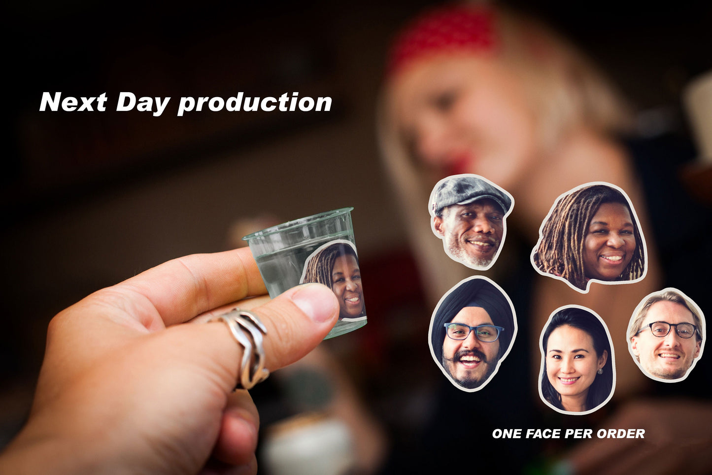 Groom Face Plastic Shot Glasses, Photo Shot Glass, Portrait on Shot Glass, Celebratory Face Glass, Birthday & Graduation Shot Glasses