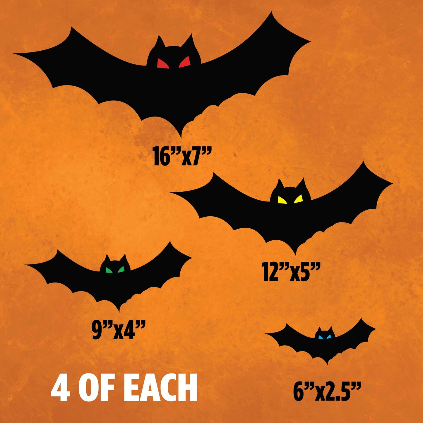Magnetic Bats 16pc Halloween Magnet Set Weatherproof