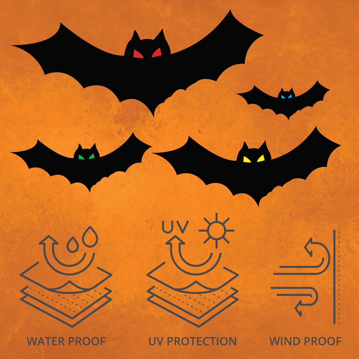 Magnetic Bats 16pc Halloween Magnet Set Weatherproof