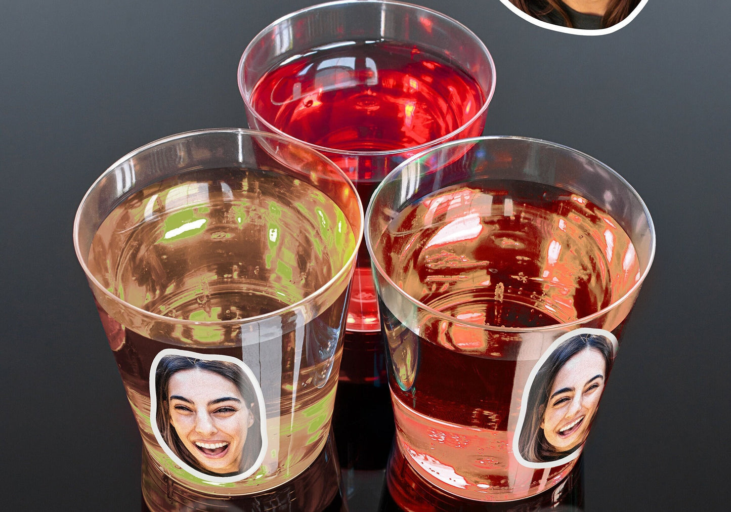 Groom Face Plastic Shot Glasses, Photo Shot Glass, Portrait on Shot Glass, Celebratory Face Glass, Birthday & Graduation Shot Glasses