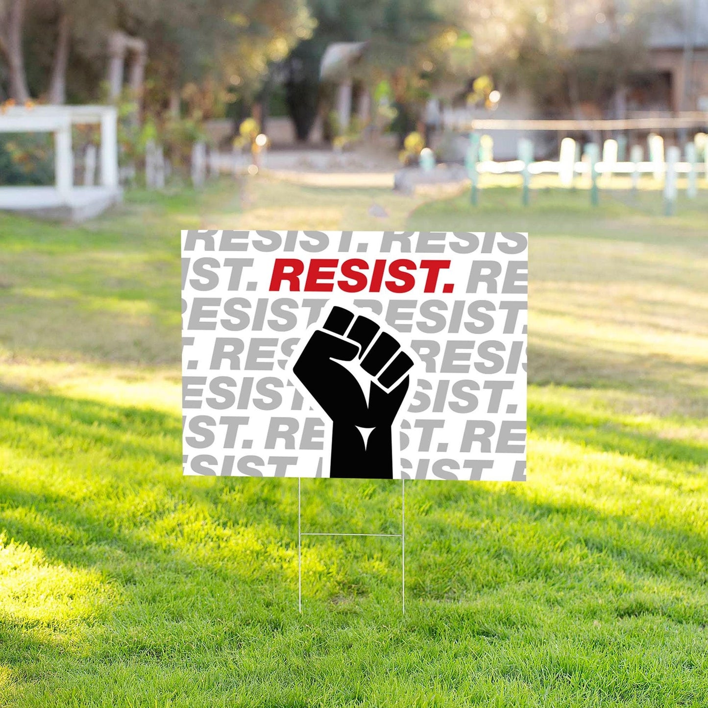 Resist Persist Repeat Yard Sign - Double-Sided with Metal Stake, Weatherproof