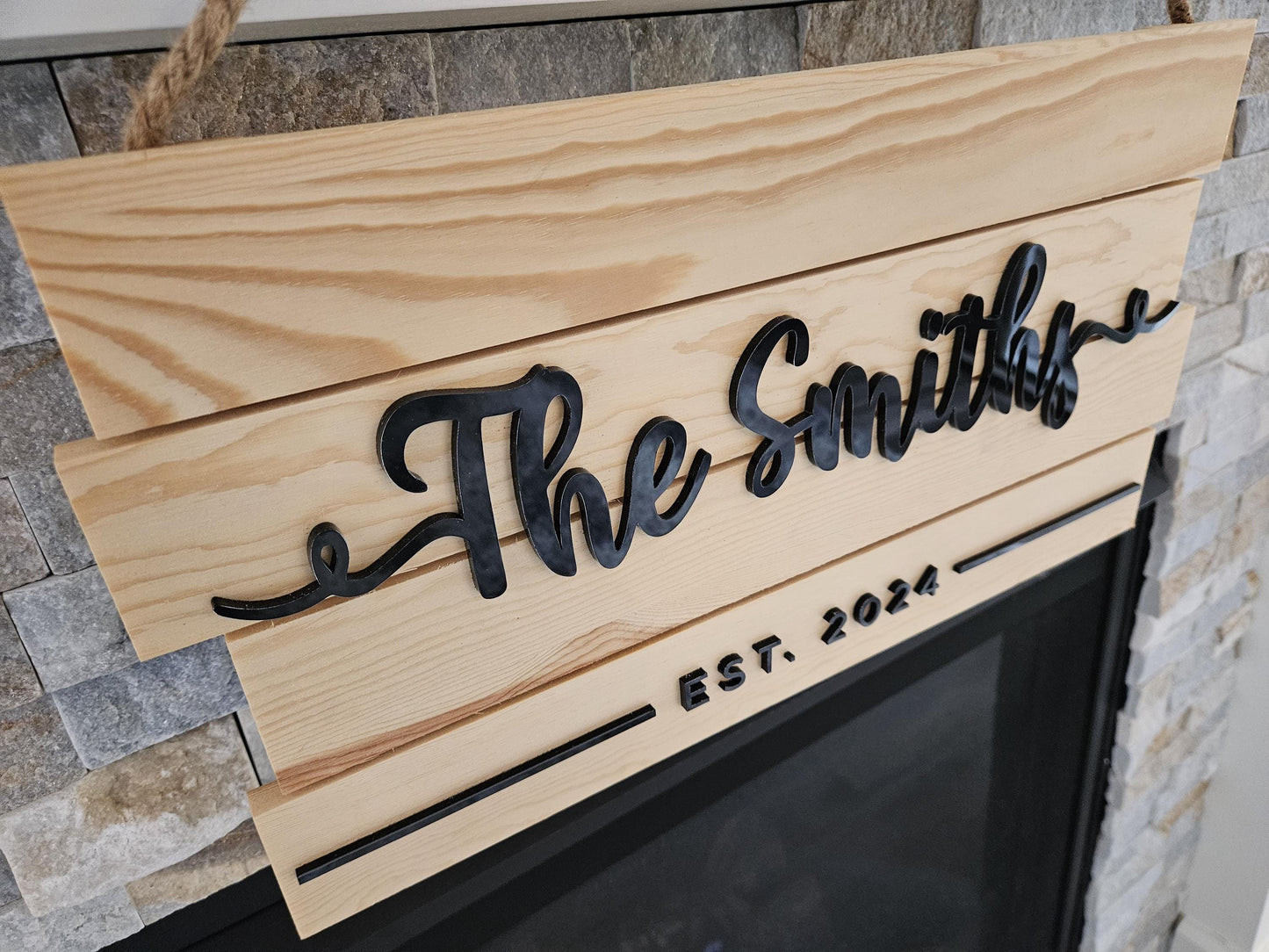 Custom Wood Sign | Personalized Family Name Sign | Perfect for Wedding Presents | Home Interior Art | Unique Anniversary Present 19"x10"