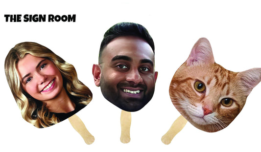 Custom Fun Face Cutouts - Smooth Cardboard for Superior Print Quality - Multiple Sizes & Quantities!