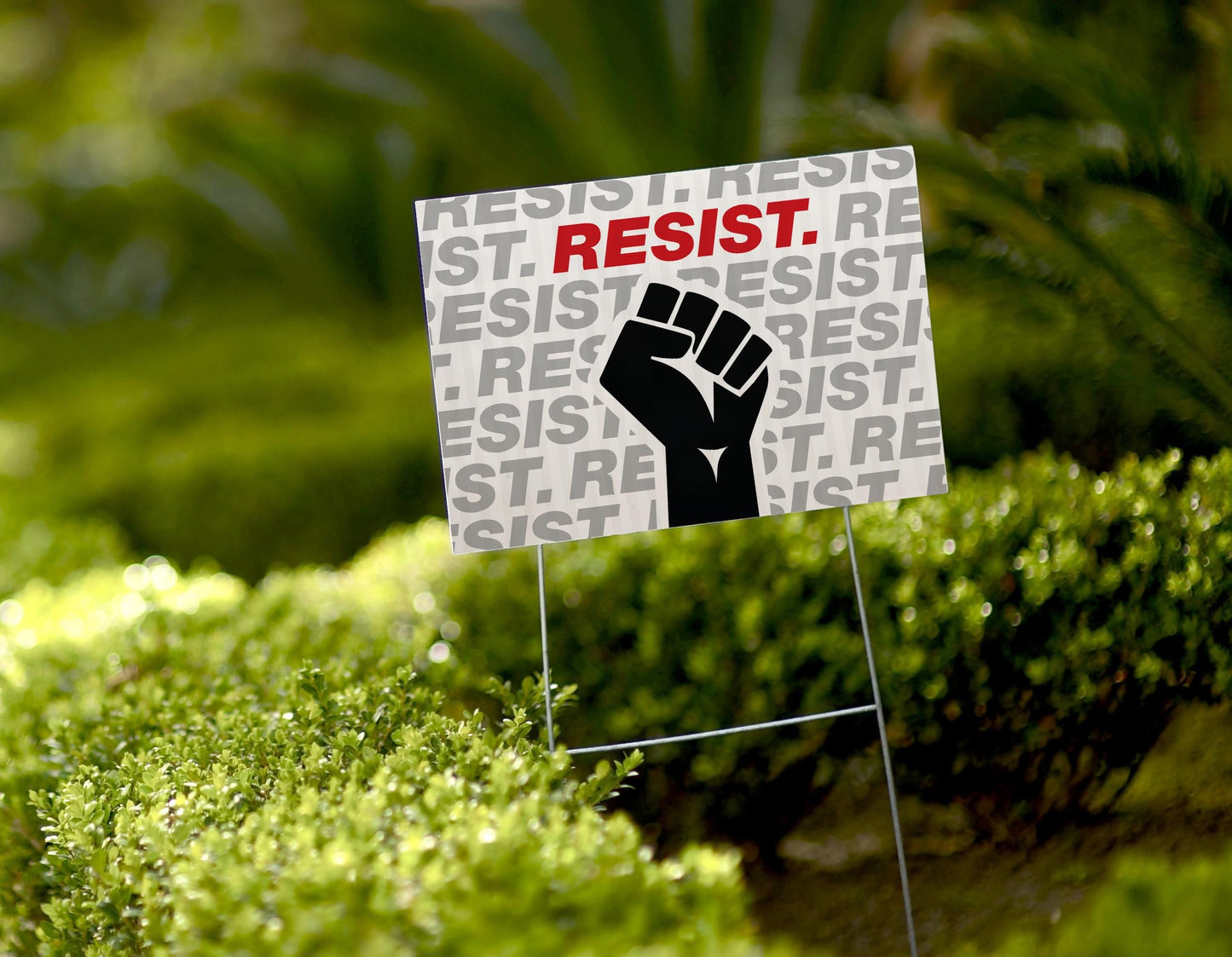 Resist Persist Repeat Yard Sign - Double-Sided with Metal Stake, Weatherproof