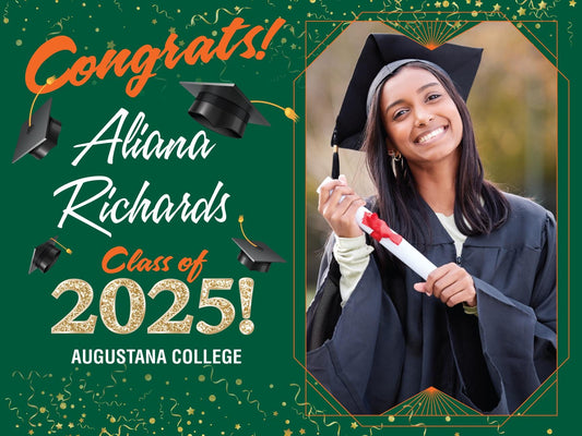 College Graduation Sign, Class of 2025, with H-Stake - Graduate Yard Sign - Graduation - High School Grad