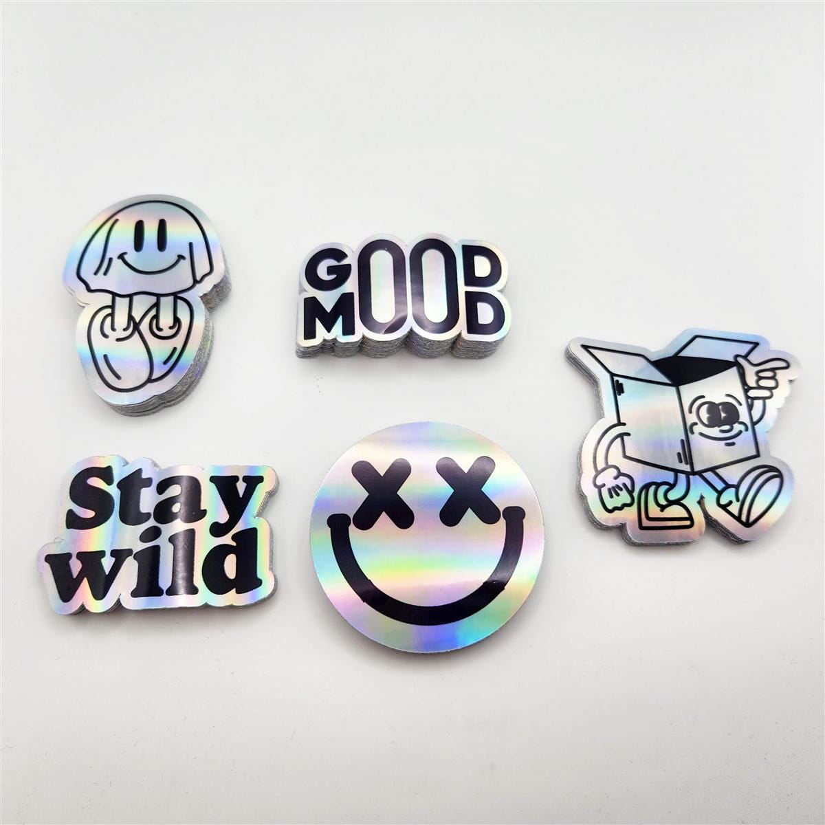 Custom holographic stickers - Print and Cut Any Design and Shape - Scratch Resistant, Waterproof Custom Labels, Custom Stickers, Logo