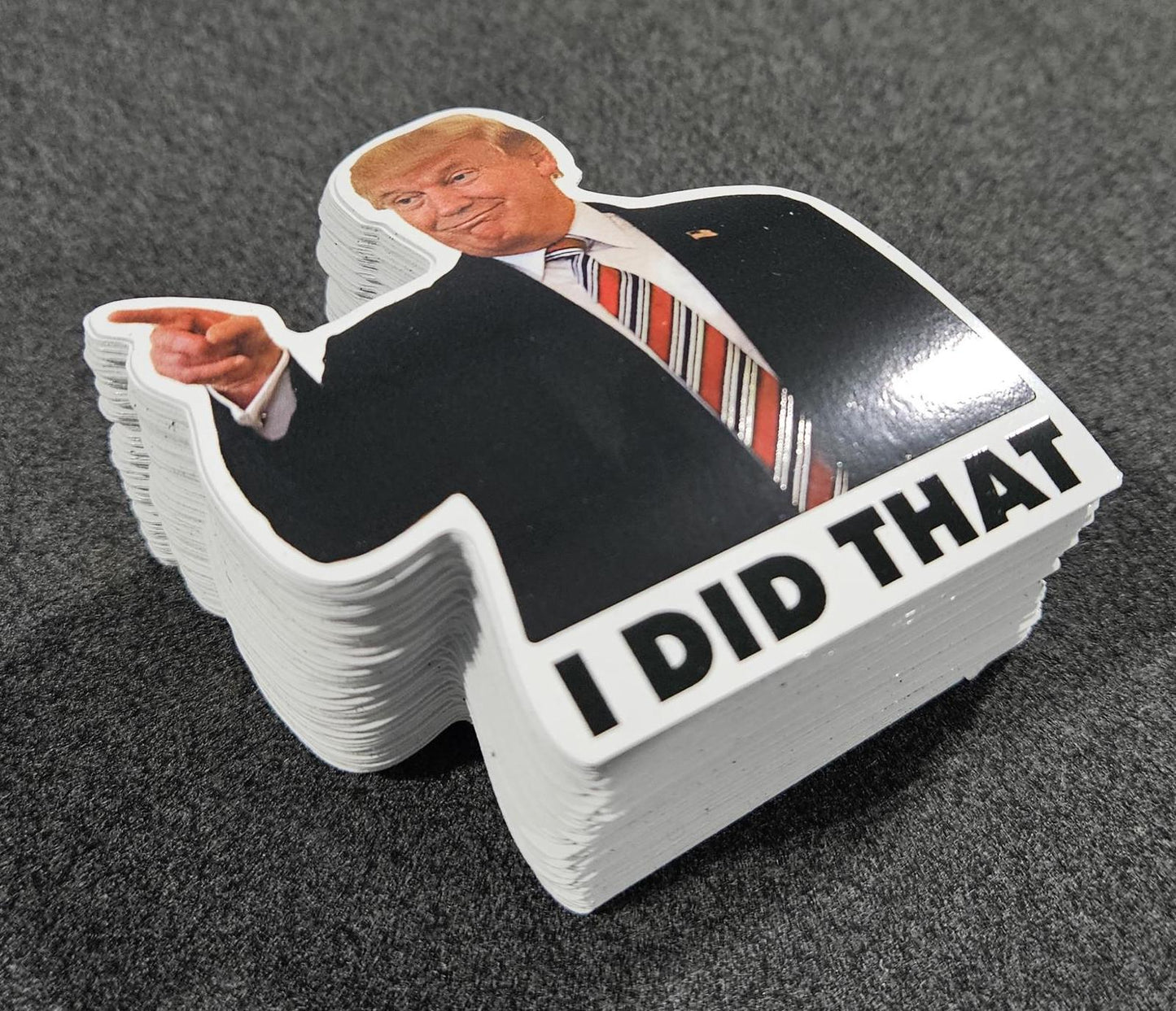 Trump I Did That Sticker - Waterproof and Scratch Resistant - Funny Meme Decals for Laptops & Water Bottles
