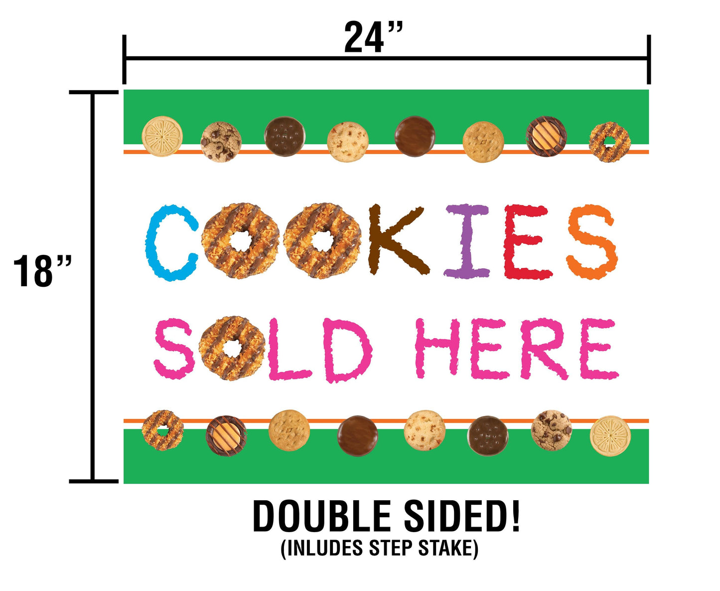 Scout Cookies YARD SIGN 24in x 18in Double Sided