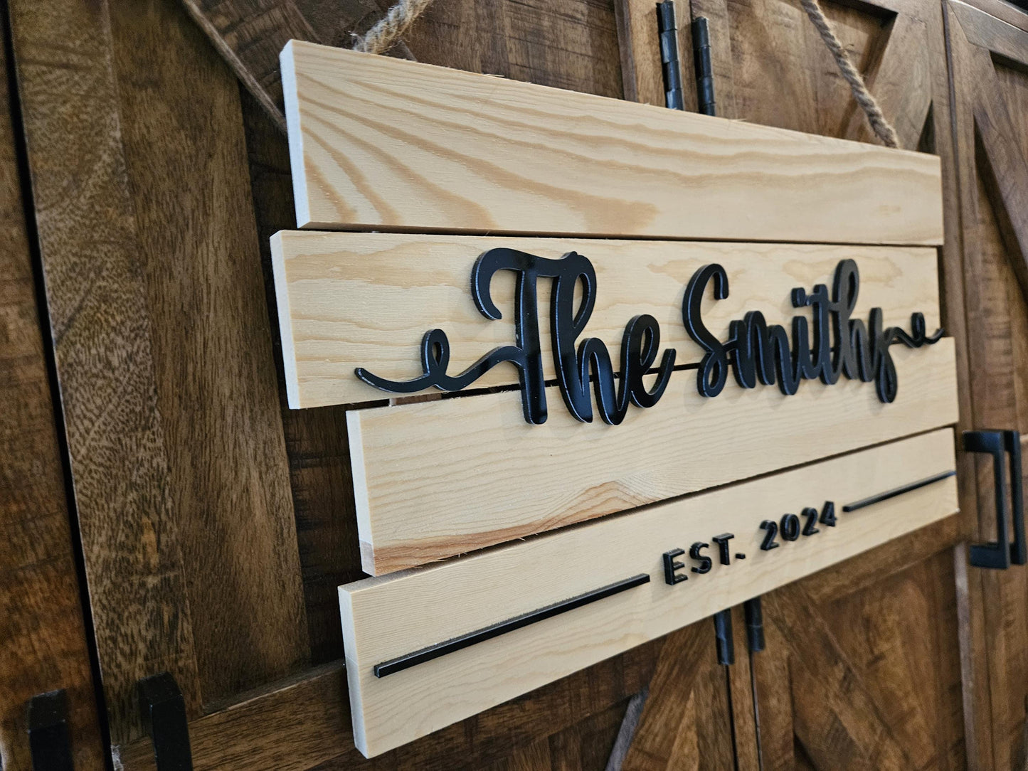 Custom Wood Sign | Personalized Family Name Sign | Perfect for Wedding Presents | Home Interior Art | Unique Anniversary Present 19"x10"