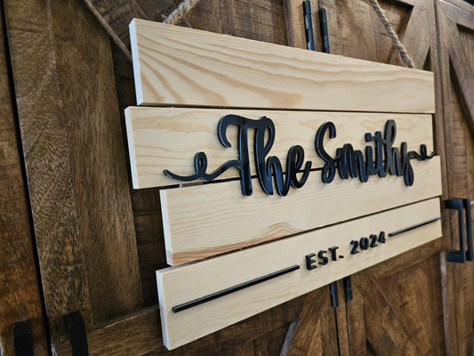 Custom Wood Sign | Personalized Family Name Sign | Perfect for Wedding Presents | Home Interior Art | Unique Anniversary Present 19"x10"