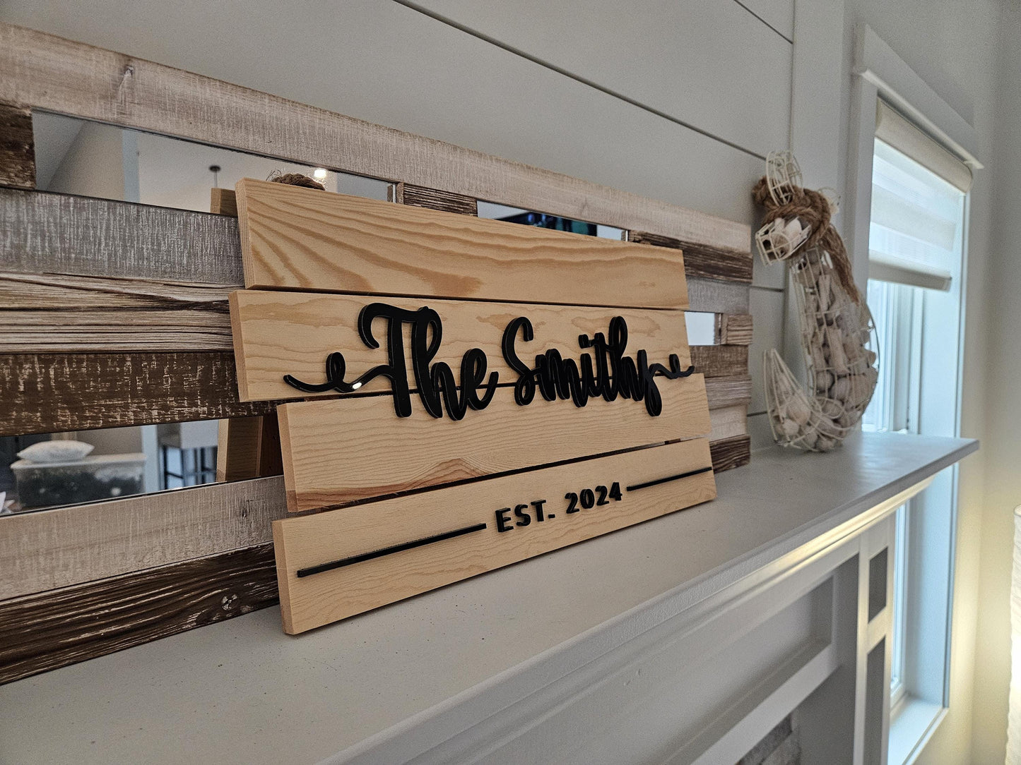 Custom Wood Sign | Personalized Family Name Sign | Perfect for Wedding Presents | Home Interior Art | Unique Anniversary Present 19"x10"