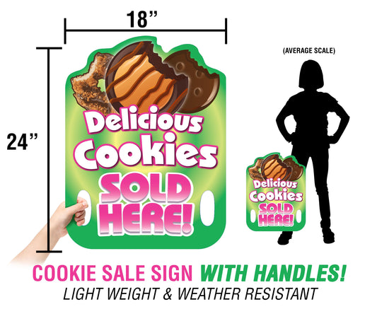 Scout Cookie 'Sold Here' Sign with Handles – Portable and Eye-Catching