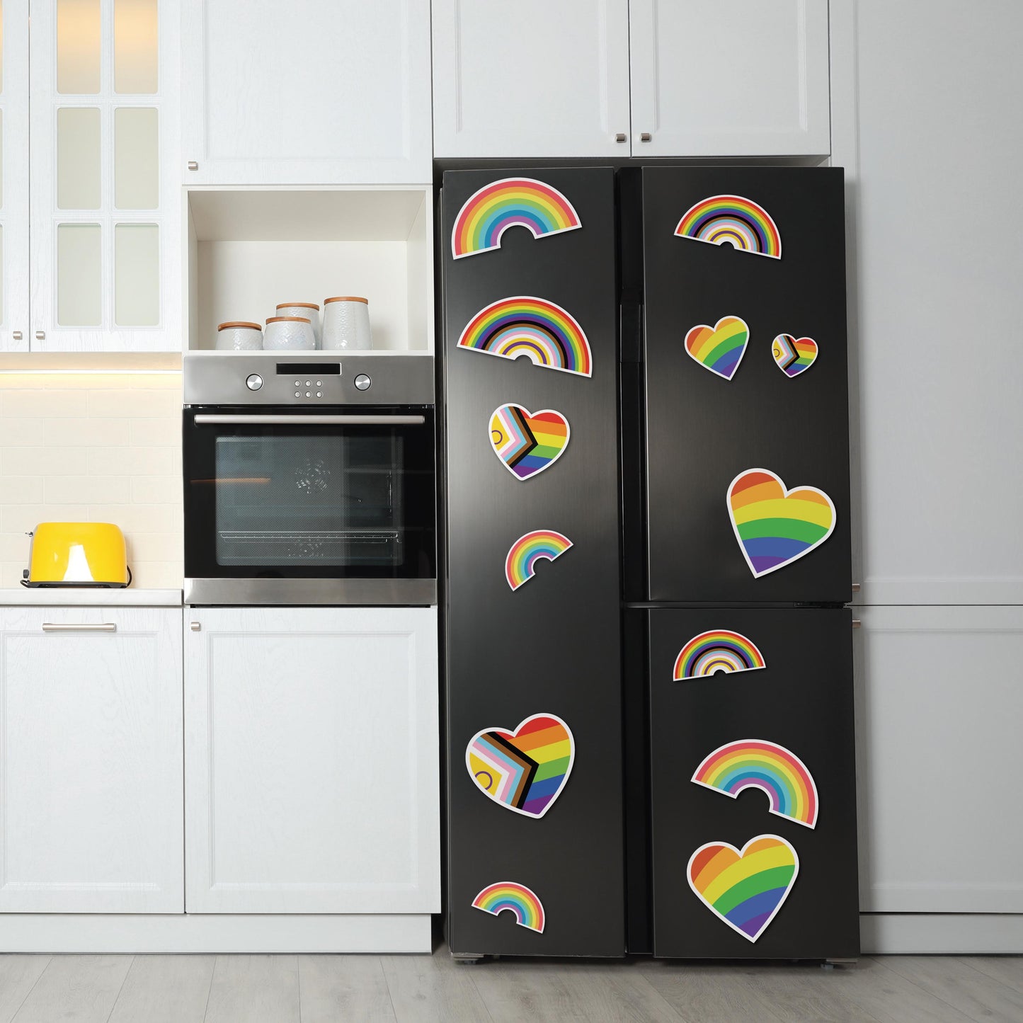 Magnetic Pride Rainbow, Pride Flag, Pride Heart, 16pc Magnet Set, Weatherproof