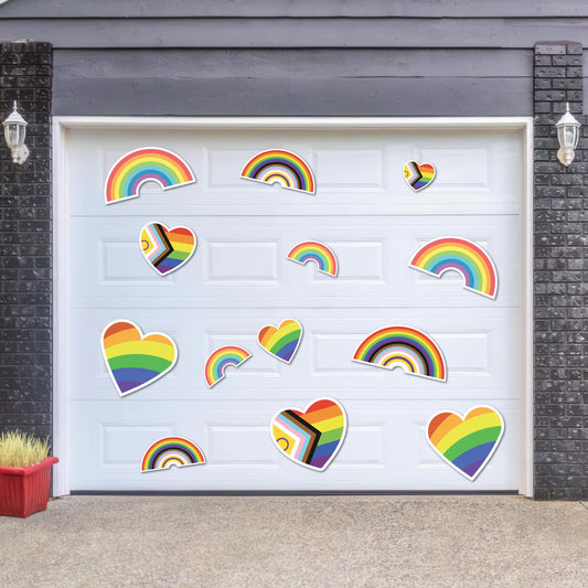 Magnetic Pride Rainbow, Pride Flag, Pride Heart, 16pc Magnet Set, Weatherproof