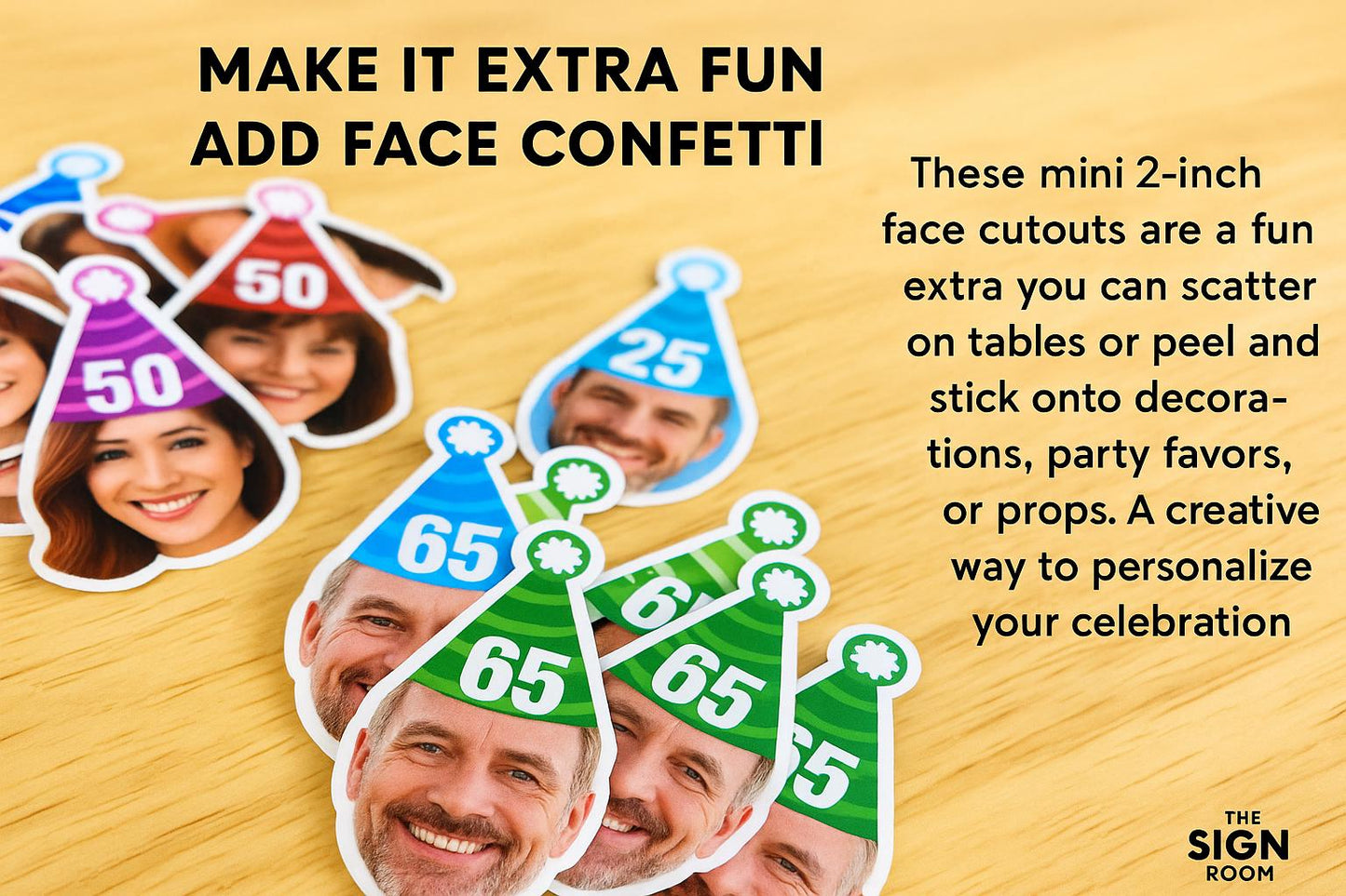 Custom Face Banner, Birthday Banner, 50th Birthday, 40th Birthday, 30th Birthday, Big Face Cut Out, Face Banner, Birthday Hat, Bachelorette