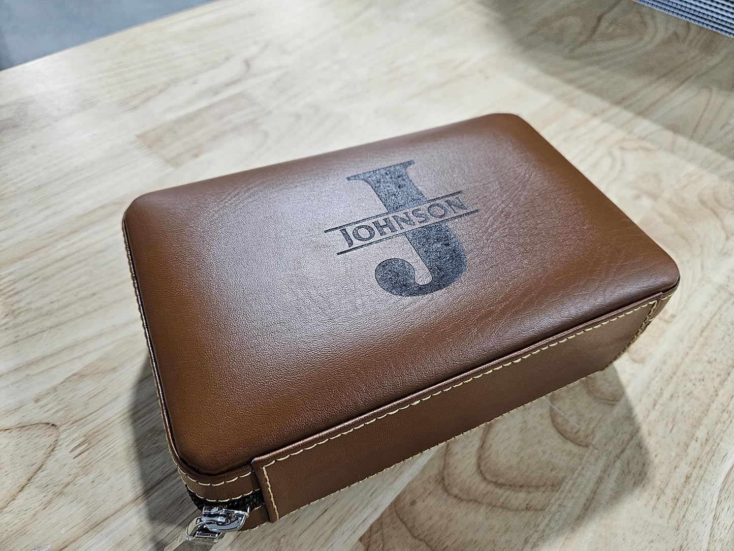 Personalized Travel Cigar Humidor Case with included accessories, Cigar Box Case, Gift for Husband Cigar Aficionado