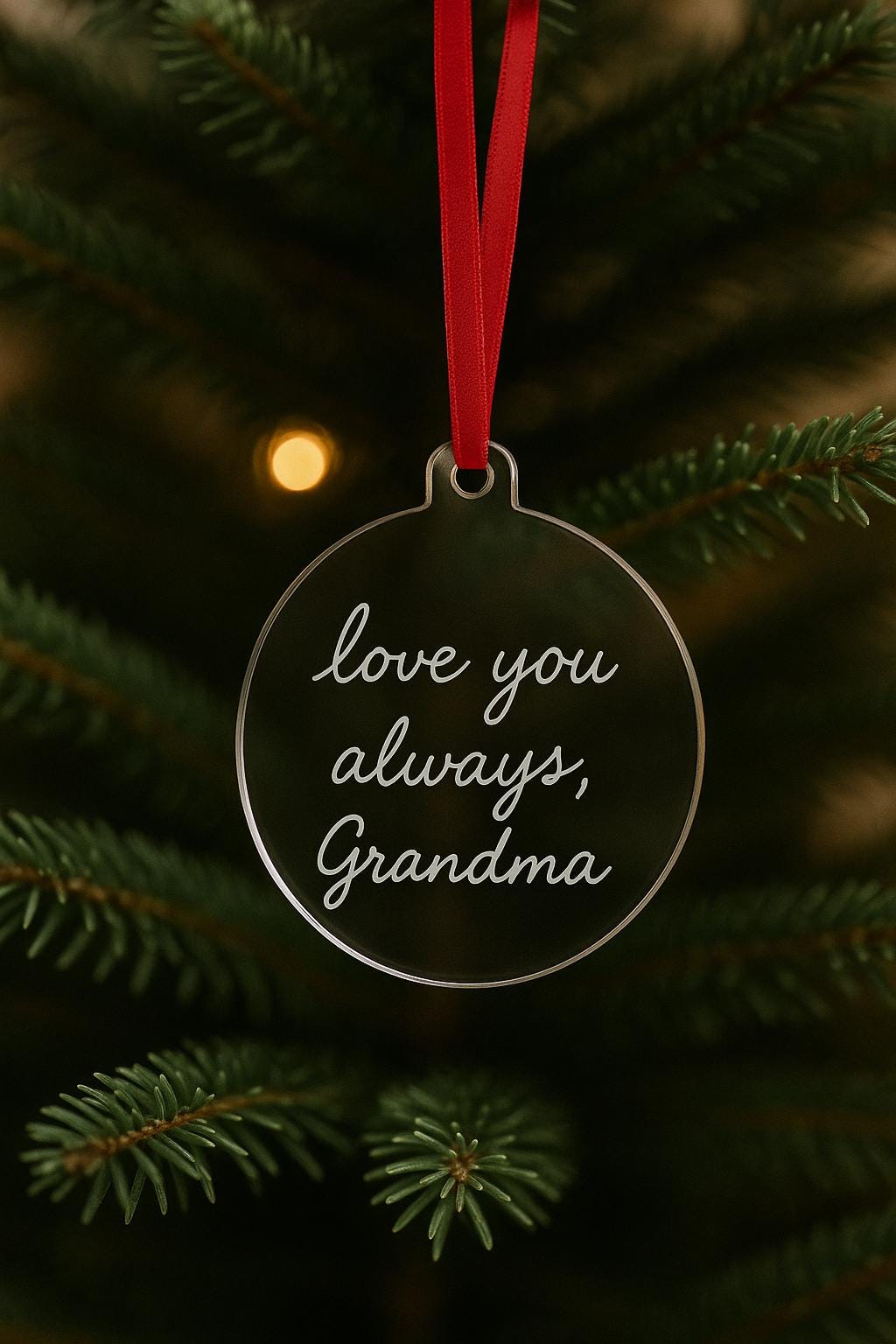 Custom Handwriting Christmas Ornament – Engraved Keepsake for Tree