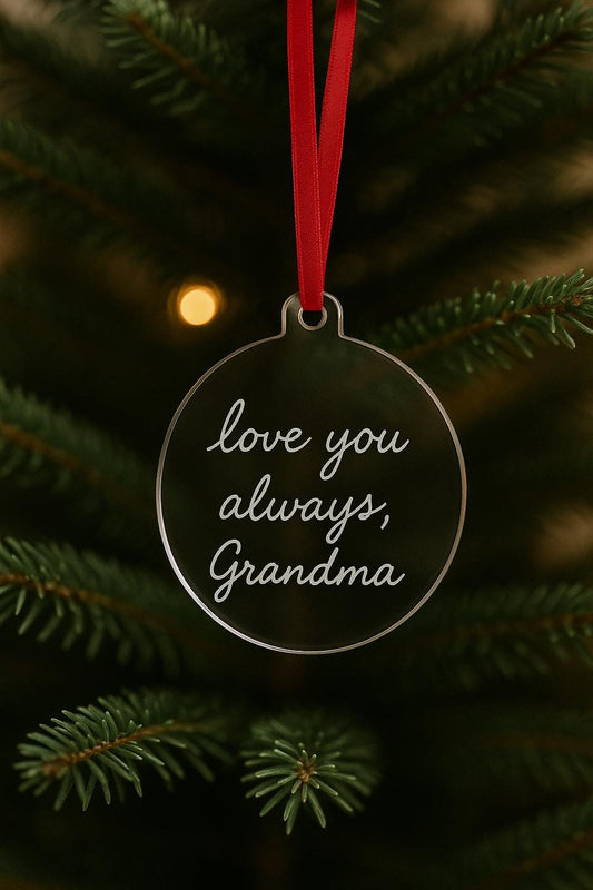 Custom Handwriting Christmas Ornament – Engraved Keepsake for Tree