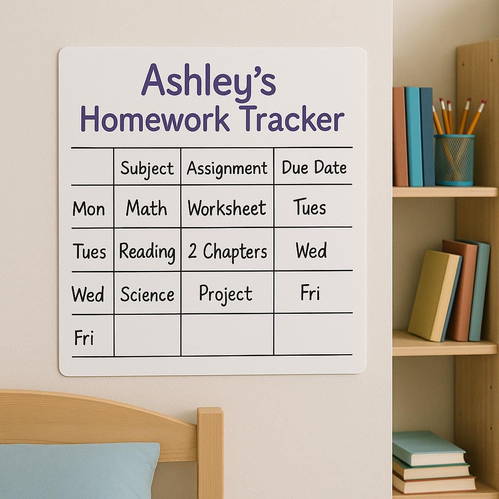 Custom Classroom Dry Erase Schedule Board. Personalized PVC Teacher Daily Planner. Reusable Whiteboard for School, Homeschool, Waterproof