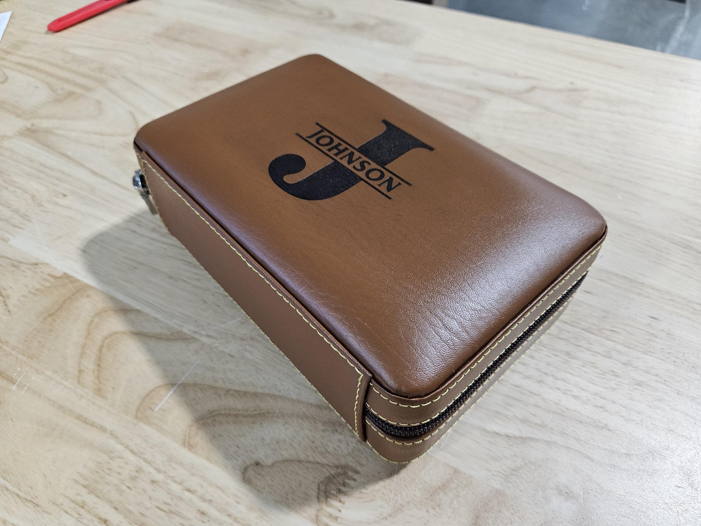 Personalized Travel Cigar Humidor Case with included accessories, Cigar Box Case, Gift for Husband Cigar Aficionado