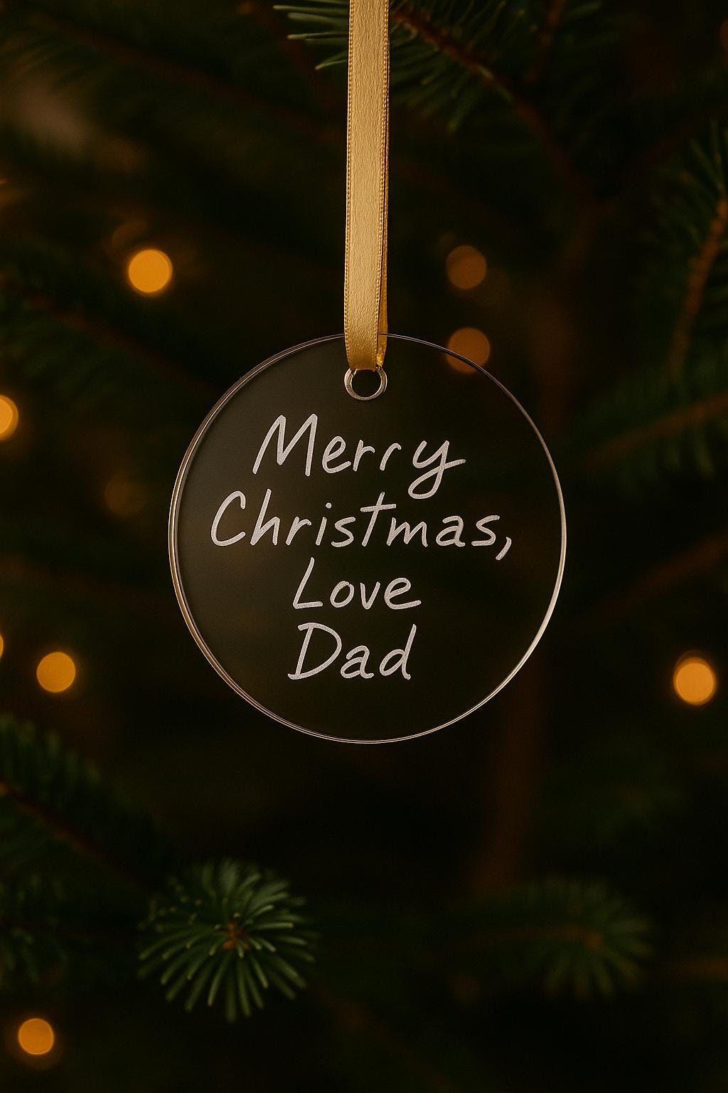 Custom Handwriting Christmas Ornament – Engraved Keepsake for Tree