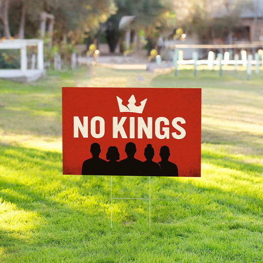 No Kings Liberty Yard Sign, Pro Democracy Resistance Anti-Trump Political Protest Sign, Resist Hate Lawn Sign with Metal H Stake