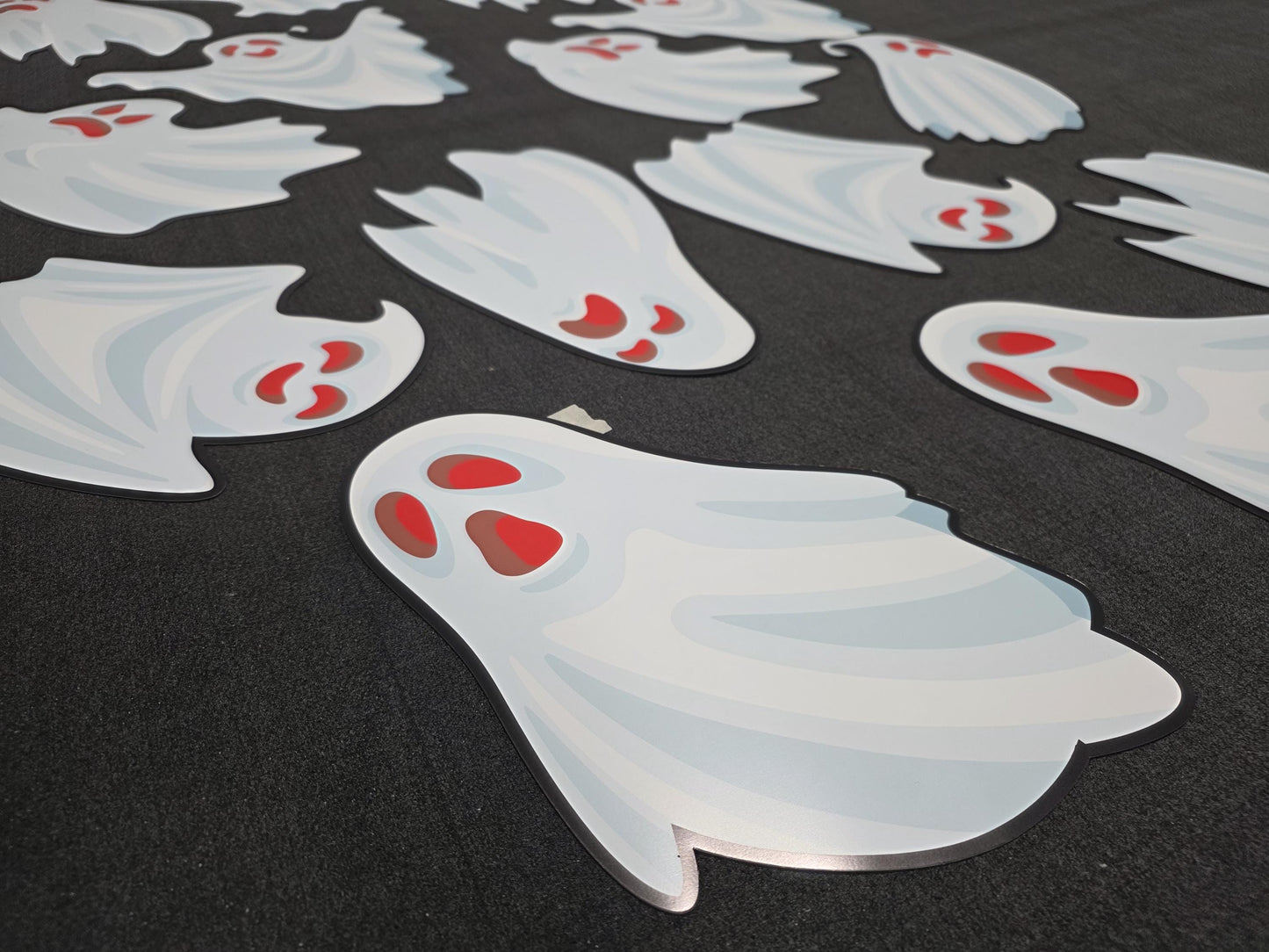 Oversized Magnetic Ghosts, 8pc Halloween Magnet Set for Outdoors & Indoors