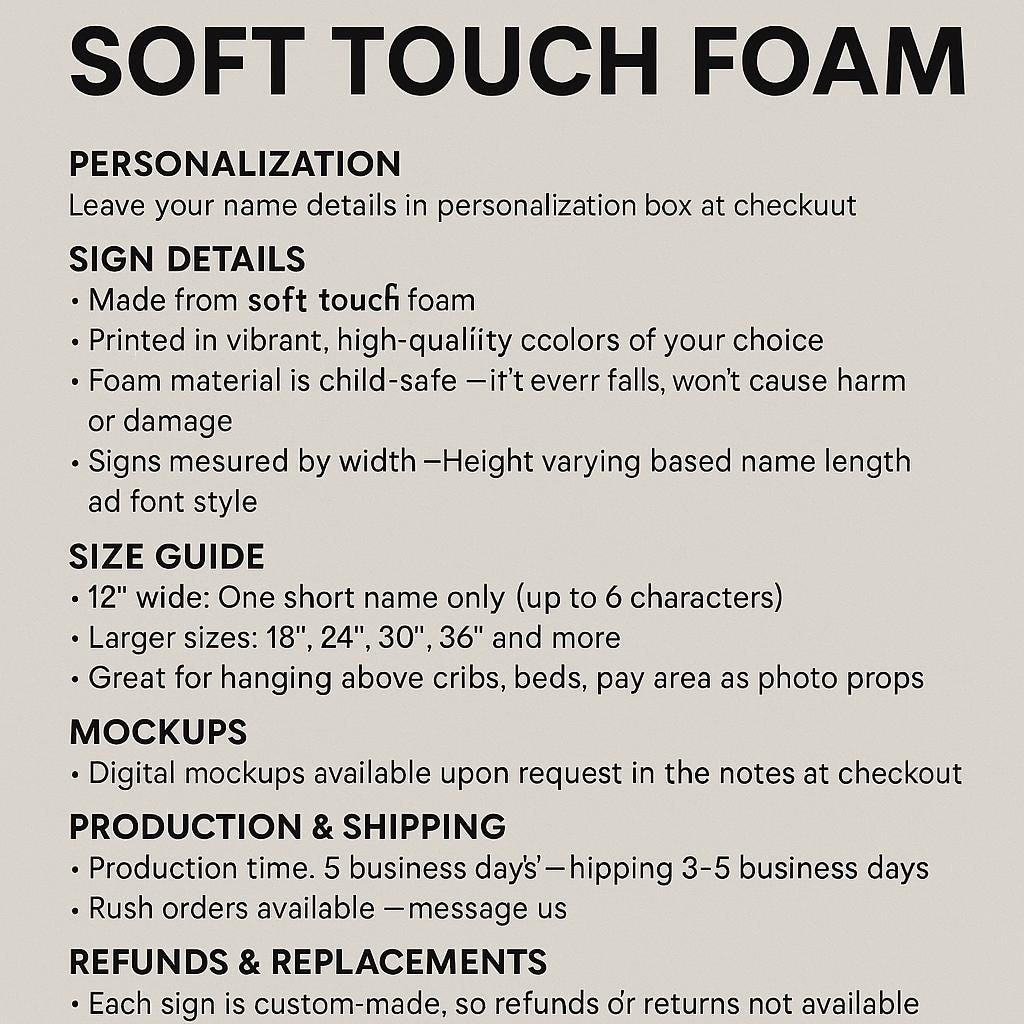 Custom Soft Touch Foam Name Sign, Nursery name sign, girl name sign, above crib name sign, baby name sign, boy name sign, cut out sign.