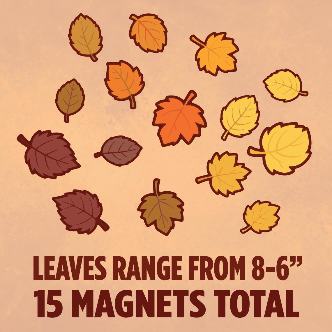 Magnetic Leaf 15pc Fall weather Magnet Set Weatherproof