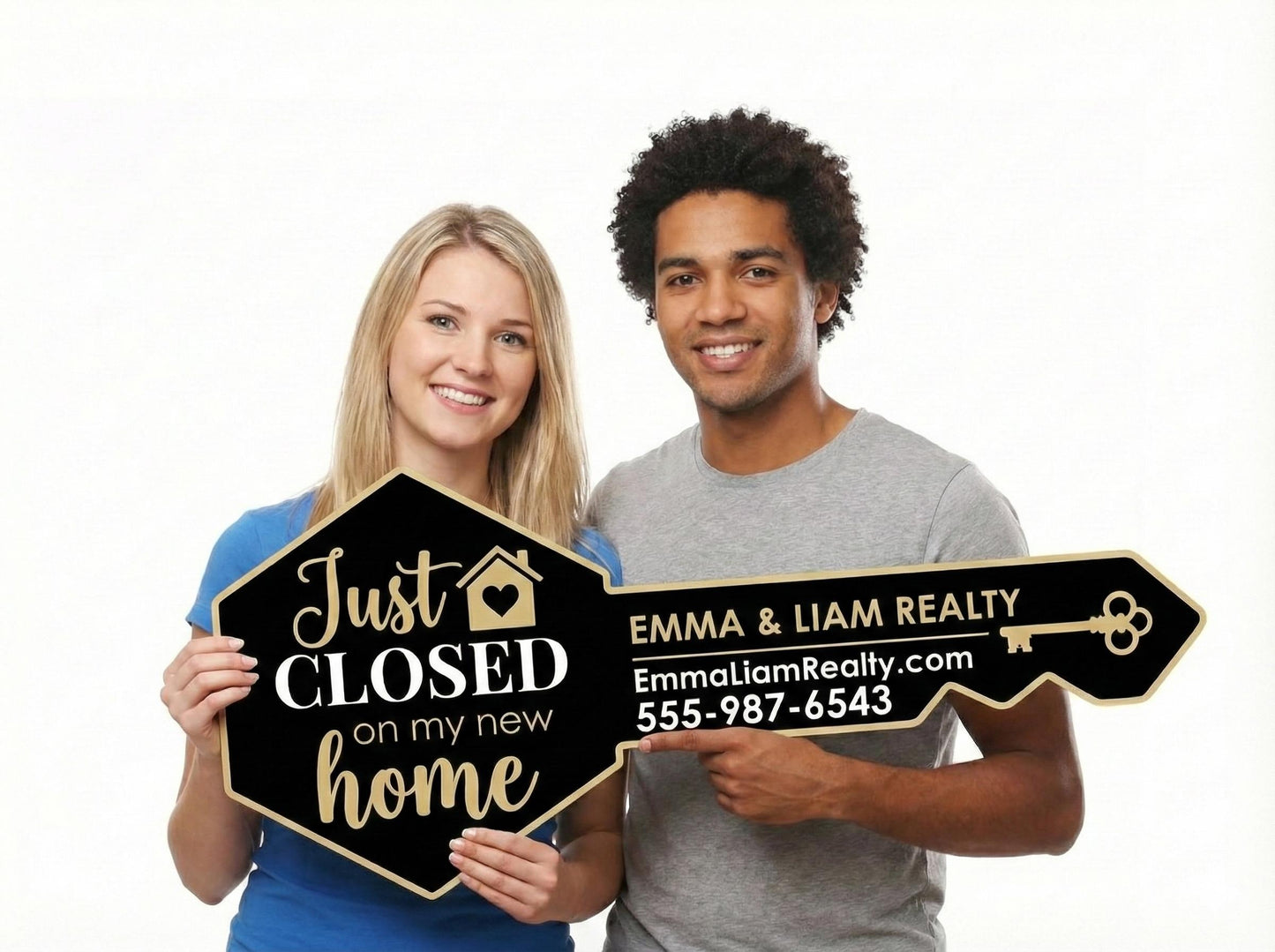 Custom Realtor Key Prop, Real Estate Marketing Sign, Just Closed Photo Prop, Personalized Sold Sign, New Homeowner Social Media Key