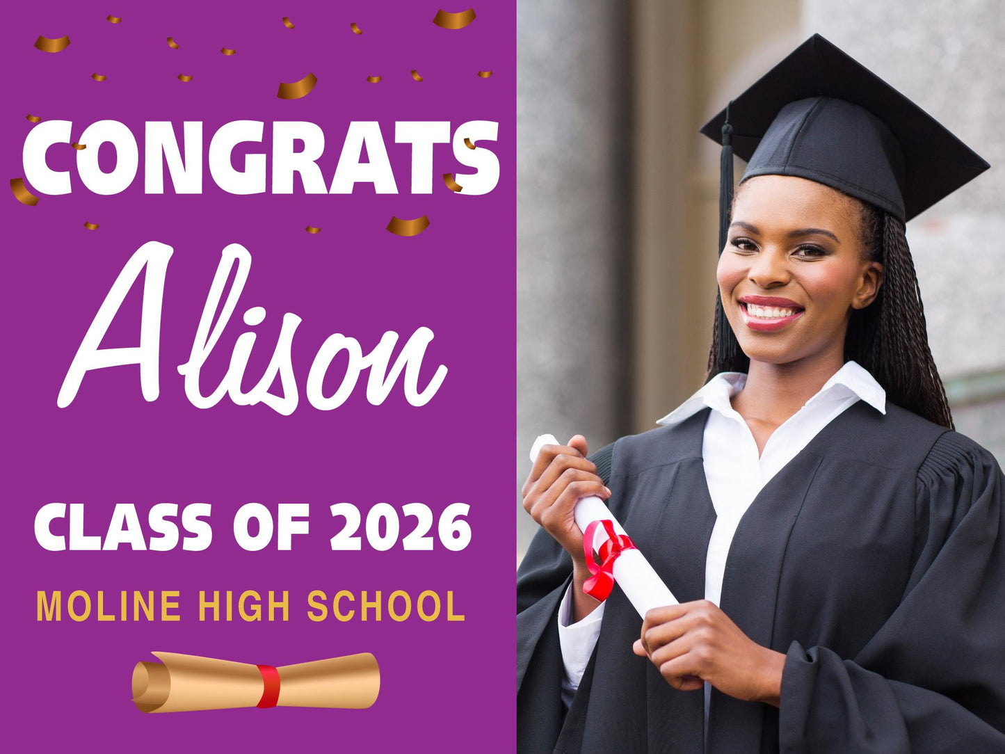 Personalized Class of 2026 Graduation Yard Sign with Stake