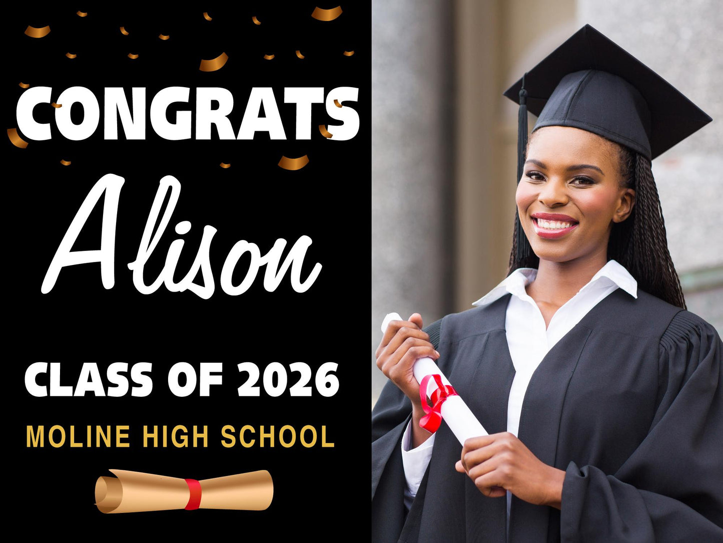 Personalized Class of 2026 Graduation Yard Sign with Stake