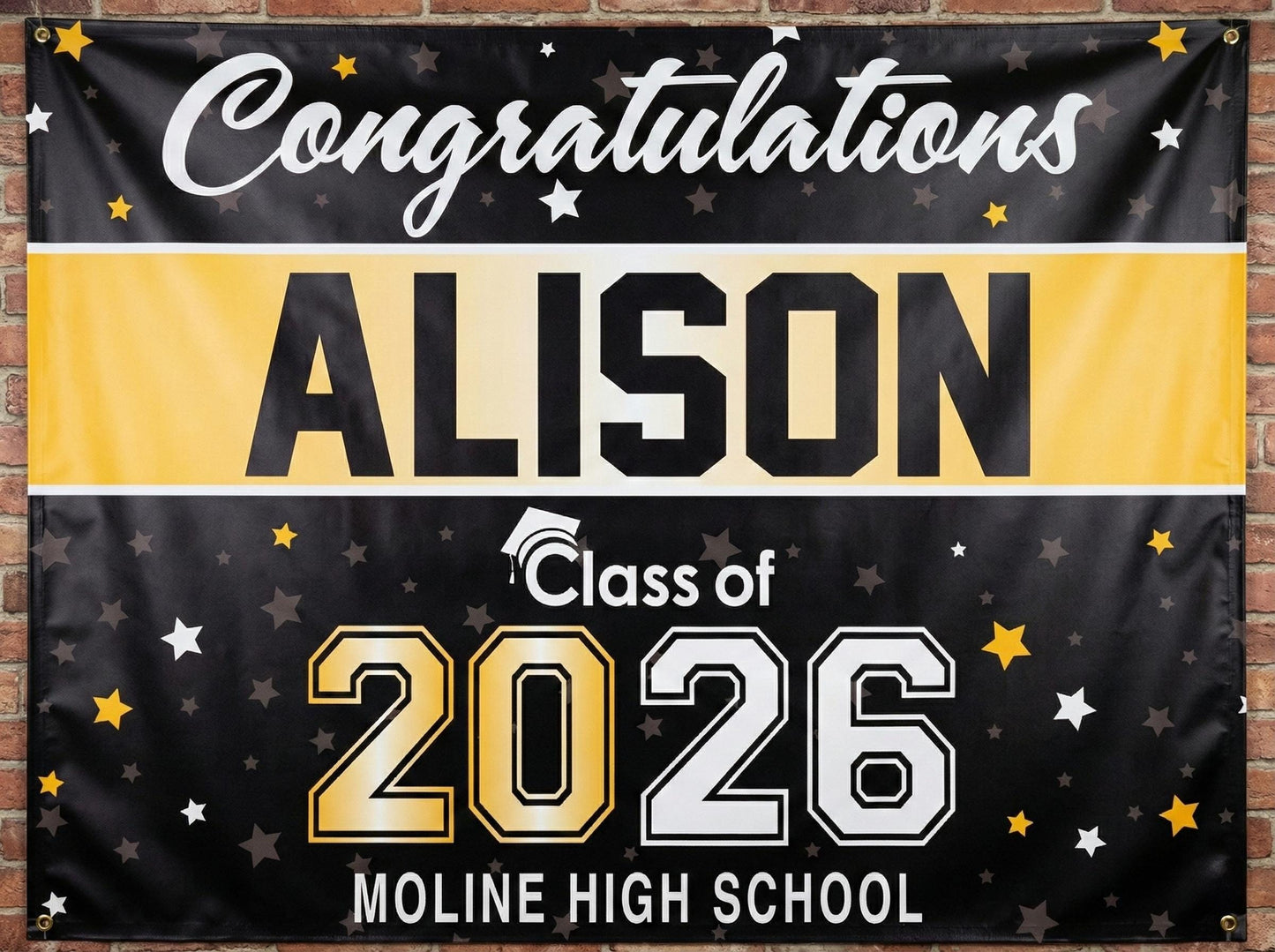 Giant Waterproof Graduation Banner with Grommets - Class of 2026