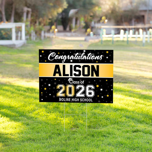 Personalized 2026 Graduation Yard Sign with H-Stake