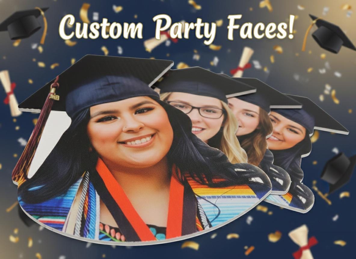 Custom Waterproof Big Head Photo Prop on Stick