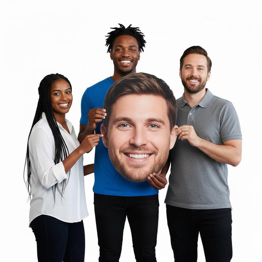 Custom Waterproof Big Head Photo Prop on Stick